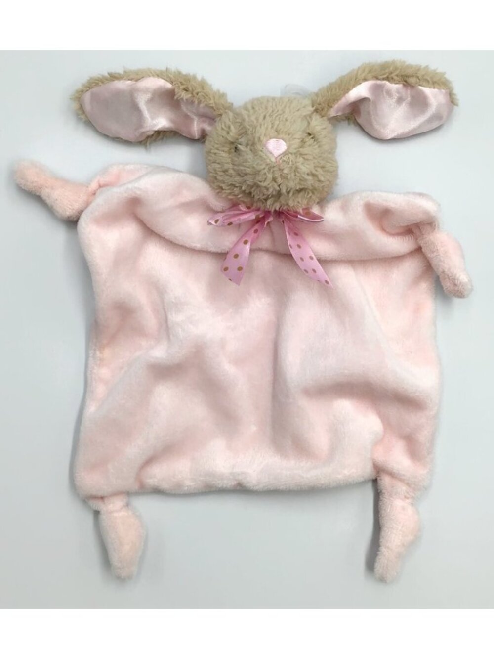 Dan Dee Bunny Lovey Security Blanket Pink Plush Rattle Baby